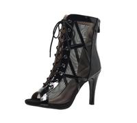 Tacones Heels Baile Mujers Heels Dance Shoes Tacon Fino Zapatos Fiesta con Cordones Zapatos Punta Abierta Botines de Baile con Tacón Alto Salsa y Bachata de Salon Sandalia Elegantes Calzado de Danza