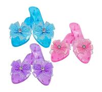 Tacones Princesas Niña, 3 par Zapatos Princess Niña 3 4 5 6 Años, Portátiles Crystal Zapatos Niñas para Disfraces Fiestas Eventos Familiares Jugar A Fingir (19*6*4cm)