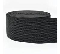 Taconey Banda elástica Duradera de 2,5 a 10 cm, Adecuada para Coser Correas de Bolsos y Hacer Cinturones elásticos de Prendas de Bricolaje.,Negro,50 mm, 1 Metro