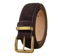 Taconey Cinturón de piel de vacuno de ante de 3,5 cm, hebilla vintage, ajustable, unisex, para vestidos y vaqueros de uso diario.,120