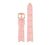 Taconey Correa de reloj de cuero con extremo cóncavo, correa de repuesto personalizable para relojes de mujer,Pin rosa Rg,16 x 9 mm