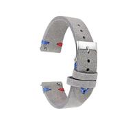 Taconey Correas de reloj de cuero de 18/20/22/24 mm, correas de reloj de repuesto, adecuadas tanto para uso formal como informal.,Gris con Re Bu,24 mm