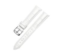 Taconey Correas de reloj de cuero genuino de 12/14/15/16/17/18/20 mm, correas de reloj de repuesto, adecuadas para ropa formal de negocios y ropa informal.,Blanco Claro Plata-3,10 mm