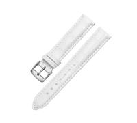 Taconey Correas de reloj de cuero genuino de 12/14/15/16/17/18/20 mm, correas de reloj de repuesto, adecuadas para ropa formal de negocios y ropa informal.,Blanco Mate-Plata-3,10 mm