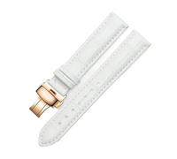 Taconey Correas de reloj de cuero genuino de 12/14/15/16/17/18/20 mm, correas de reloj de repuesto, adecuadas para ropa formal de negocios y ropa informal.,Blanco Mate -1,15 mm