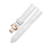 Taconey Correas de reloj de cuero genuino de 12/14/15/16/17/18/20 mm, correas de reloj de repuesto, adecuadas para ropa formal de negocios y ropa informal.,Luz blanca-Rg -4,18 mm