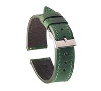 Taconey Correas de reloj de cuero genuino de liberación rápida de 18/19/20/21/22 mm, correas de reloj de repuesto para uso formal e informal.,Verde,20 mm