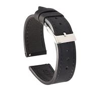 Taconey Correas de reloj de cuero genuino de liberación rápida de 18/19/20/21/22 mm, correas de reloj de repuesto para uso formal e informal.,Negro,18 mm