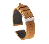 Taconey Correas de reloj de cuero genuino de liberación rápida de 18/19/20/21/22 mm, correas de reloj de repuesto para uso formal e informal.,Marrón claro,18 mm