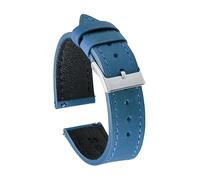 Taconey Correas de reloj de cuero genuino de liberación rápida de 18/19/20/21/22 mm, correas de reloj de repuesto para uso formal e informal.,Azul,19 mm