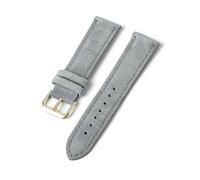 Taconey Correas de reloj de piel de gamuza vintage de 18/19/20/22/24 mm, correas de reloj de liberación rápida, correas de reloj de repuesto para uso formal e informal.,Gris-dorado,20 mm