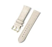 Taconey Correas de reloj de piel de gamuza vintage de 18/19/20/22/24 mm, correas de reloj de liberación rápida, correas de reloj de repuesto para uso formal e informal.,Beige-Dorado,18 mm