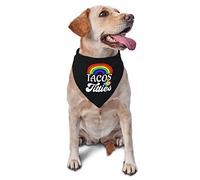 Tacos and Titties Funny Gay Lesbian Pride LGBTQ Pañuelos para Perros Bufanda para Mascotas Triángulo Babero Gatos Pañuelo Ajustable Accesorios para Cachorros pequeños, medianos y Grandes