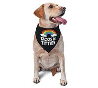 Tacos and Titties Funny Gay Lesbian Pride LGBTQ Pañuelos para Perros Bufanda para Mascotas Triángulo Babero Gatos Pañuelo Ajustable Accesorios para Cachorros pequeños, medianos y Grandes