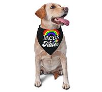 Tacos and Titties Funny Gay Lesbian Pride LGBTQ Pañuelos para Perros Bufanda para Mascotas Triángulo Babero Gatos Pañuelo Ajustable Accesorios para Cachorros pequeños, medianos y Grandes