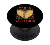 Tacos Are My Valentine Funny Valentine’s Day Foodie PopSockets PopGrip Adhesivo