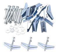 Tacos Basculantes y Tornillos Autorroscantes M6x50, 10 Piezas, Pernos de Palanca, Tuerca de Mariposa, Anclajes para Placa de Yeso y Pared de Pladur, Fijaciones Resistentes para Estanterías y Lámparas