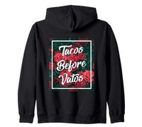Tacos Before Vatos Funny Chola Chicana Mexican Food Latina Sudadera con Capucha