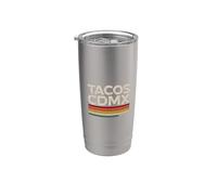 Tacos CDMX México Vintage Street Food Design Vaso térmico de acero inoxidable de doble pared