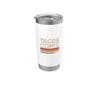 Tacos CDMX México Vintage Street Food Design Vaso térmico de acero inoxidable de doble pared