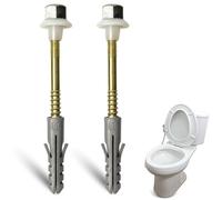 Tacos de acero inoxidable para inodoro y bidé de suelo con orificio vertical, Kit de fijación vertical para WC, Tornillo para bidé vertical, Acero Inoxidable, Pack de 2 tornillos