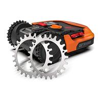 Tacos de acero inoxidable prémium para cortacésped Worx Landroid modelo S/M, Espesor 2mm Mejorar la tracción, agujeros de tornillos ranurados pulidos, desbarbado, tamaño de rueda de 205 mm de diámetro