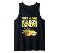 Tacos de Comida Mexicana Solo una Chica Que ama el Sol y los Tacos Camiseta sin Mangas