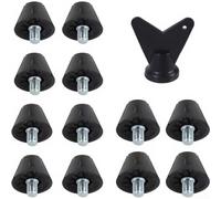 Tacos de fútbol de repuesto, 12 puntas con punta de metal, tornillo de 5 mm para FG para botas AG, diseño de aleación antideslizante con llave para adultos y niños (techo puntiagudo)