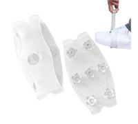 Tacos de hielo - 7 dientes de tracción flexible para zapatos de nieve, agarre de nieve flexible, equipo de senderismo, accesorios de tracción de pies antideslizantes para invierno, para senderismo