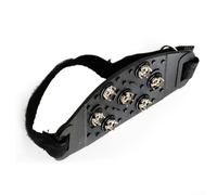 Tacos de hielo de 7 dientes que mejoran la tracción con correa ajustable para uso en invierno al aire libre, adecuados para senderismo, caminar y para condiciones de nieve (2 pares negros)