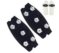 Tacos de hielo - Diseño ligero de 2 piezas, picos protectores de crampón, agarres de tracción de raquetas de nieve de invierno, equipo de seguridad al aire libre | Accesorio de calzado antideslizante