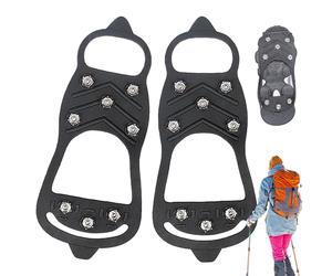 Tacos De Hielo para Botas,Picos De Agarre Antideslizantes | 2 empuñaduras Antideslizantes para Nieve y Hielo | con 8 Tachuelas Botas de Nieve Pinzas Crampones a Prueba de caídas Uso al Aire Libre