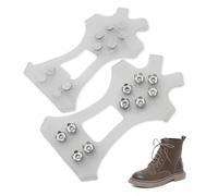 Tacos de hielo para botas, tracción profunda, 1 par, tacos de tracción de nieve y hielo de 10 dientes, para caminar, mochileros, carreteras urbanas, hombres, mujeres, adultos y adolescentes