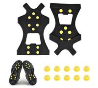 Tacos de Hielo para Tracción de Nieve, Crampones Para Hielo y Nieve, Tacos de Tracción Sobre Zapatos/Botas, Crampones Antideslizante de 10 Nieve Hielo Grips, para hombres y mujeres, talla de zapato, M