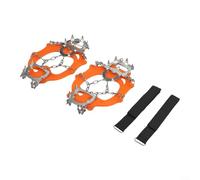 Tacos de hielo para zapatos y botas, crampones de acero de 13 dientes para pesca en hielo, senderismo, montañismo, cubiertas de goma antideslizantes, plegables (amarillo-M)