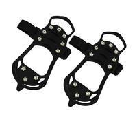 Tacos de hielo portátiles, pinzas antideslizantes para botas, crampones de hielo de invierno con picos, tracción ligera de metal, accesorios de calzado al aire libre con fácil uso, equipo para correr