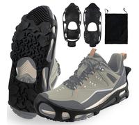 Tacos de hielo sin pinchos, agarres de hielo de invierno negros perfectos para la transición entre superficies exteriores e interiores, crampones de hielo antideslizantes sin pinchos para nieve y