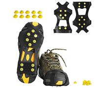 Tacos de Hielo Willceal, Pinzas para Hielo Tacos de tracción Zapatos y Botas Zapatillas de Goma para la Nieve Picos Crampones con 10 Tacos de Acero Evitan Las Actividades
