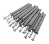Tacos de impacto de montaje rápido con tornillos de cabeza avellanada, 8,0 x 140 mm, 100 unidades, para hormigón celular, tacos de impacto de plástico, tacos de plástico