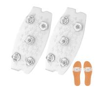 Tacos De Nieve Para Zapatos, Tacos De Hielo Antideslizantes De 5 Dientes, Crampones Antideslizantes Para Exteriores De Invierno, Para Nieve Y Caminos Resbaladizos, Pendientes De Gravel,Etc. (2 Piezas)