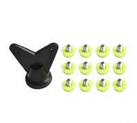 Tacos de repuesto para botas de fútbol, 12 piezas para zapatos de fútbol, incluye tamaños de 7 mm y 10 mm, construcción de plástico con herramienta para un ajuste seguro (verde 7 mm + 10 mm)
