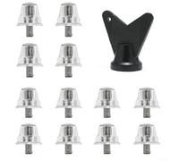 Tacos de repuesto para botas de fútbol, 12 puntas de repuesto de aleación de aluminio, agarre estable antideslizante para zapatos de rugby y senderismo en césped (13/15 mm, transparente)