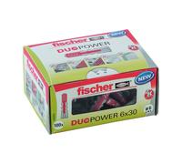fischer - Tacos DUOPOWER 6x30 mm | Caja de Tacos Universales Bicolor | Nylon de 2 Componentes para Fijaciones en Hormigón, Ladrillo, Piedra y Cartón Yeso | 100 uds