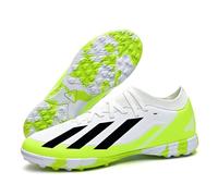 Tacos Fútbol Iniciación TF Zapatillas Fútbol Cordones Cierre Elástico Caña Baja Entrenamiento Césped Campo Práctica Jóvenes Tallas 34-45,White TF,34 EU