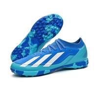 Tacos Fútbol Iniciación TF Zapatillas Fútbol Cordones Cierre Elástico Caña Baja Entrenamiento Césped Campo Práctica Jóvenes Tallas 34-45,Blue TF,36 EU