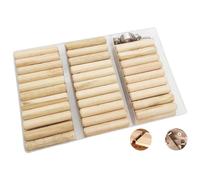 Tacos Madera, CESFONJER 63 pcs 10mm espigas de madera, 2 pcs Centro de Clavijas y 1 pcs Tope para Brocas, con llave hexagonal,para Muebles de Carpintería Carpintero Aficionado DIY