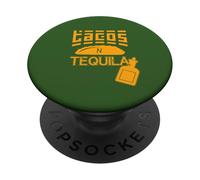 Tacos N Tequila Funny Mexican Food Lover Fiesta Fiesta PopSockets PopGrip Adhesivo