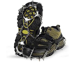 Tacos para zapatos, tallas 36 - 47, crampones para zapatos en invierno, crampones para hielo, garras de zapatos con dientes de acero inoxidable, tallas, escalada, montañismo, senderismo, etc.