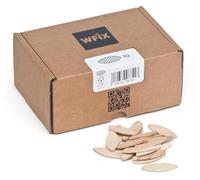 Tacos planos de WFix tamaño 10, 250 unidades de tacos de haya maciza en cartón robusto, compatibles con la fresadora de tacos y laminillas, tacos de madera como Lamello