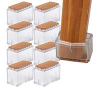 Tacos Rectangulares para Silla De Jardin,Wytino Patas Cove, 8 Piezas/Juego Silla Patas Cubierta Rectángulo Muebles Patas Protector con Suela de Goma(café)